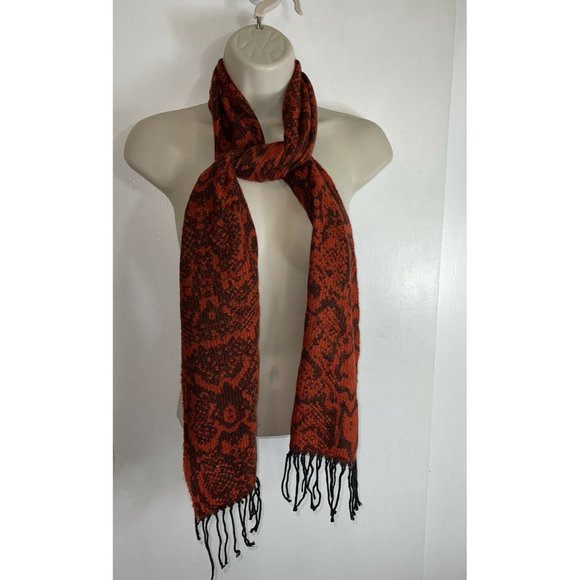 Cejon Italian Acrylic Red Python Print Scarf - Picture 3 of 10
